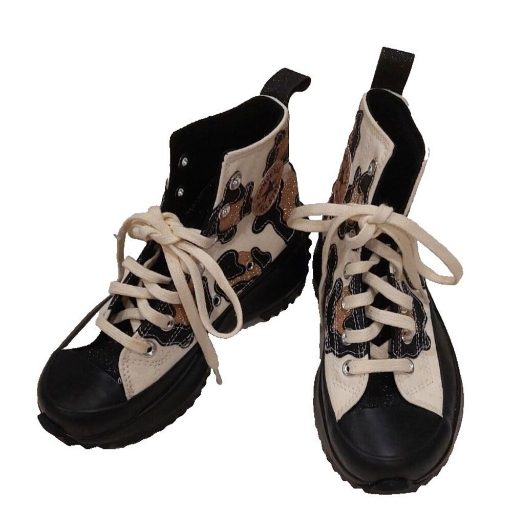 Converse Women Chunky Shoes Run Star Motion High Leopard Platform Glitter Sz 5